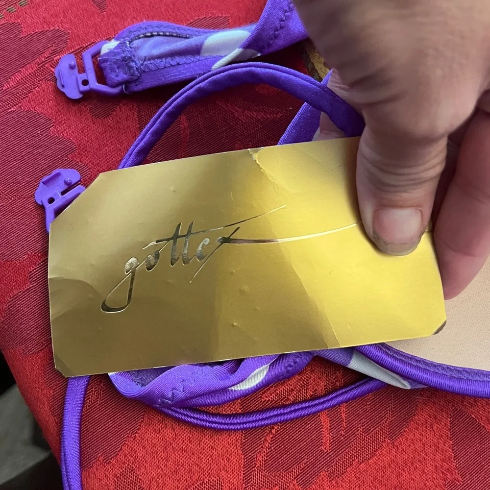 Gottex NWT Purple Polka Dot Bikini - Size 12 - Stunning & Flattering! - Picture 8 of 13